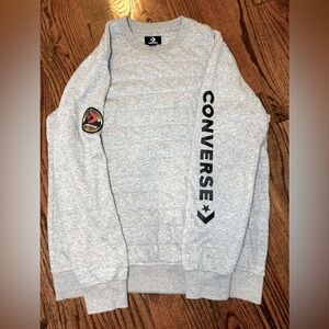 Converse grey ribbed sweatshirt. Size xl.